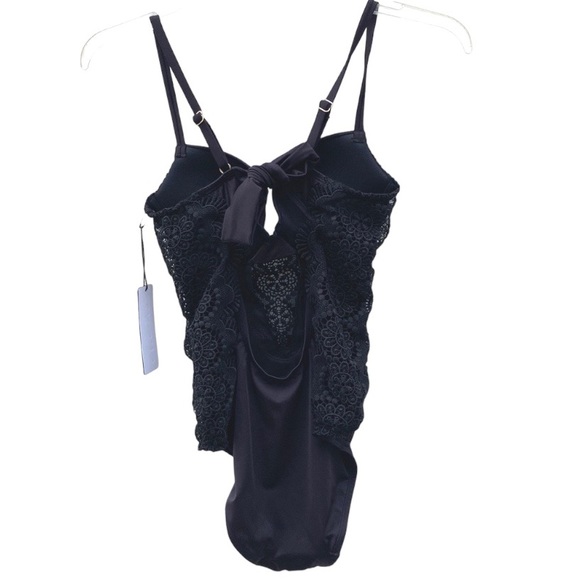 NWT A. Che Womens size 2 Simone Maillot One-Piece black swimsuit black swimsuit - Picture 5 of 9